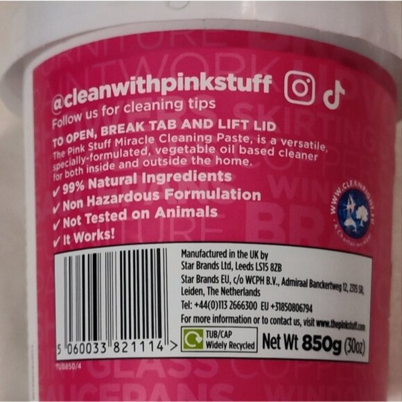 Star Drops "The Pink Stuff" Cleaner The Miracle Cleaning paste Vegan 30oz/850 gr - Picture 4 of 7